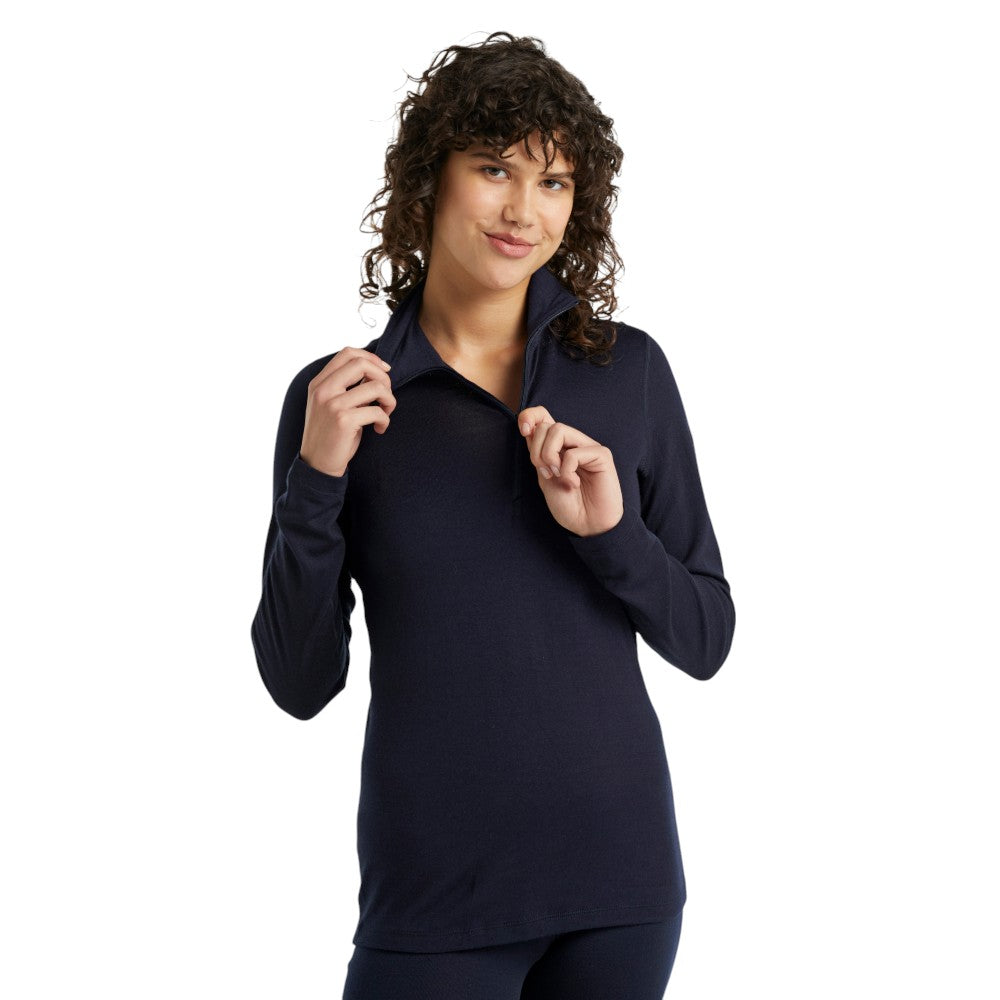 Icebreaker Women's Merino 260 Tech Half Zip Thermal Top - Navy
