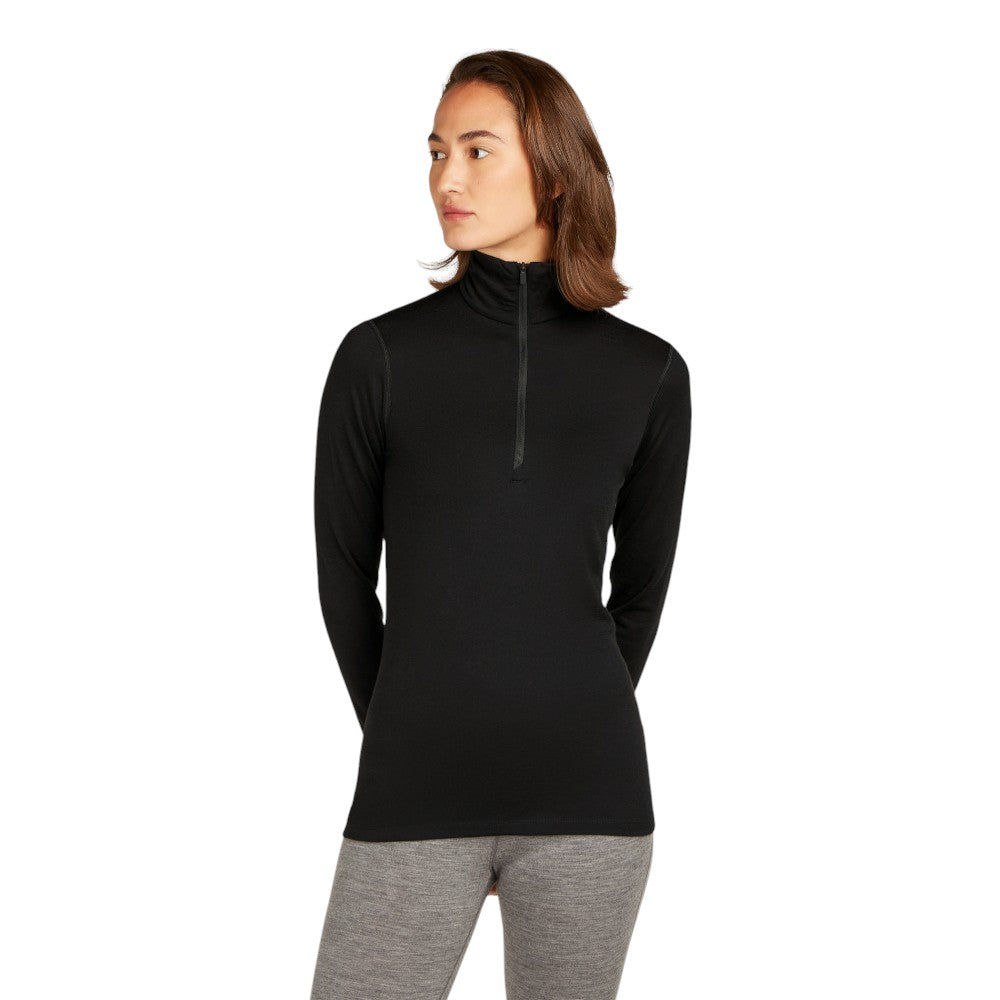 Icebreaker Women's Merino 200 Oasis Half Zip Thermal Top - Black