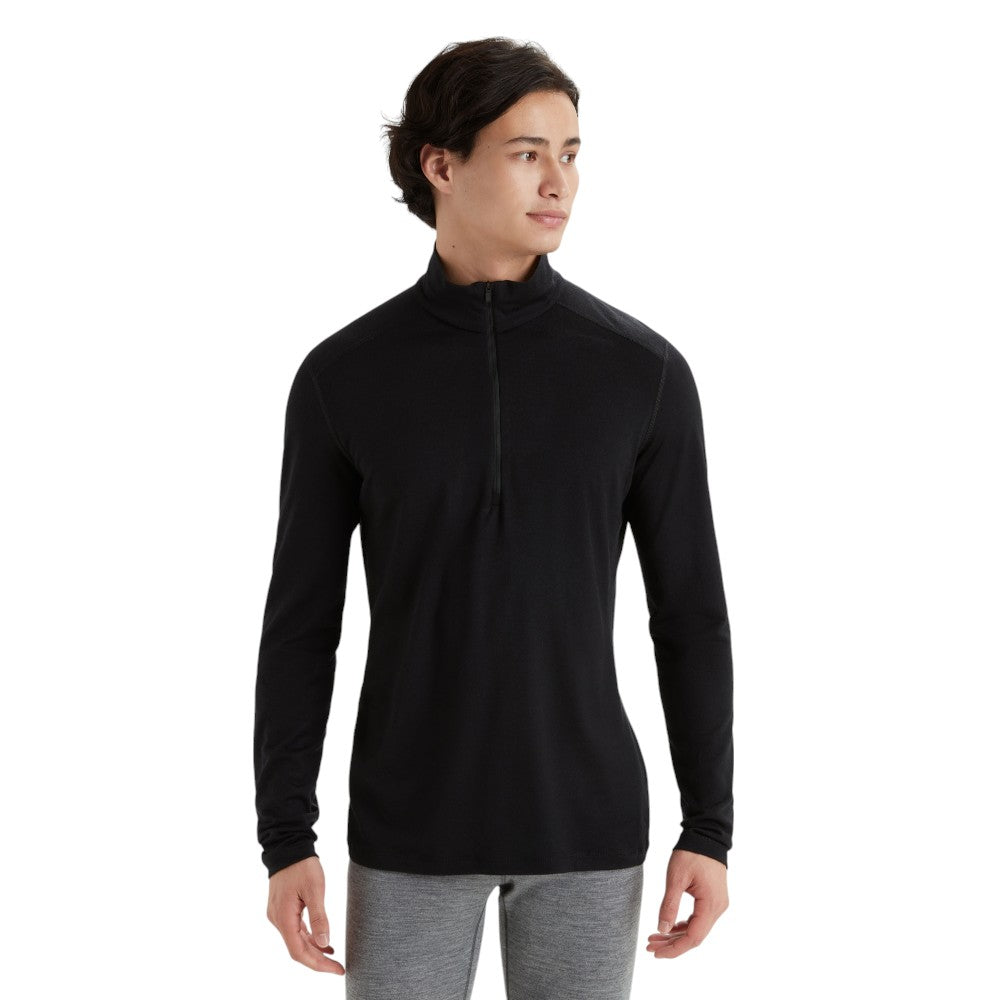 Icebreaker Men's Merino 200 Oasis Half Zip Thermal Top - Black
