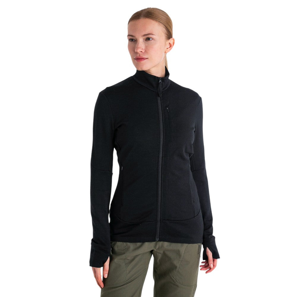Icebreaker Women's Merino 260 Quantum Long Zip Jacket - Black